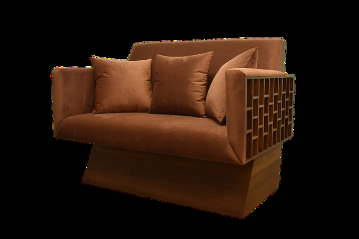 Brutalist Cube Sofa — custom furniture by Space K Bangkok, 80s Italian conceptualism