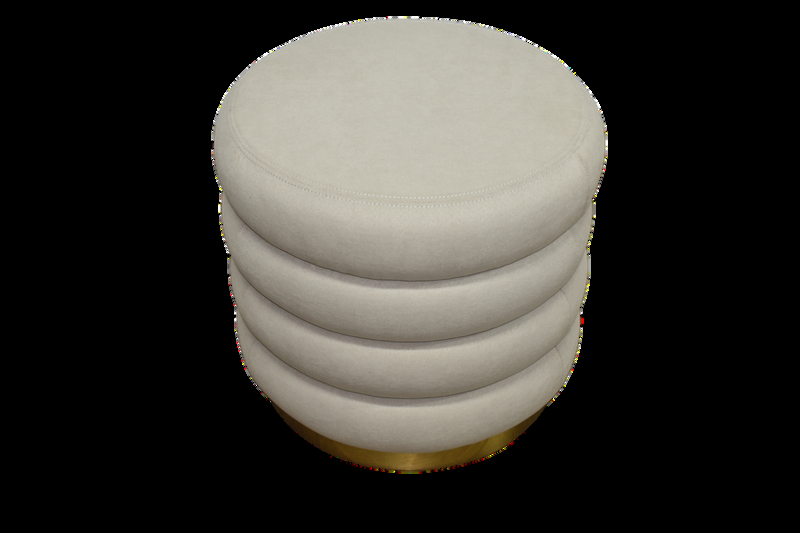 Round Tufted Stool — custom furniture by Space K Bangkok, Hollywood Regency accents